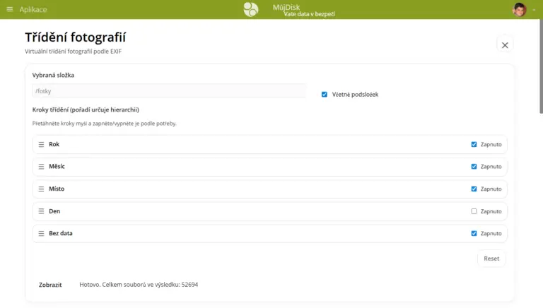 Třídění fotografií